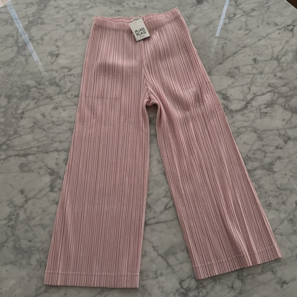 Pleats Please by Issey Miyake Ramie Pants in Pink
